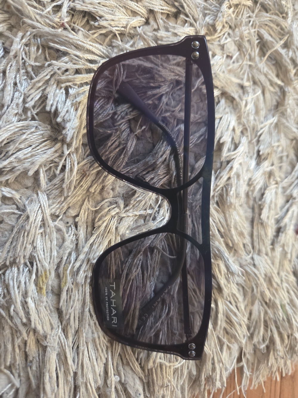 Tahari Black Oversized Sunglasses
